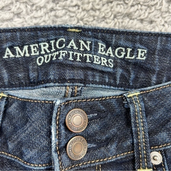 American Eagle Jeans Womens 2 Artist Crop Stretch Dark Wash Casual Denim Classic - Picture 2 of 5